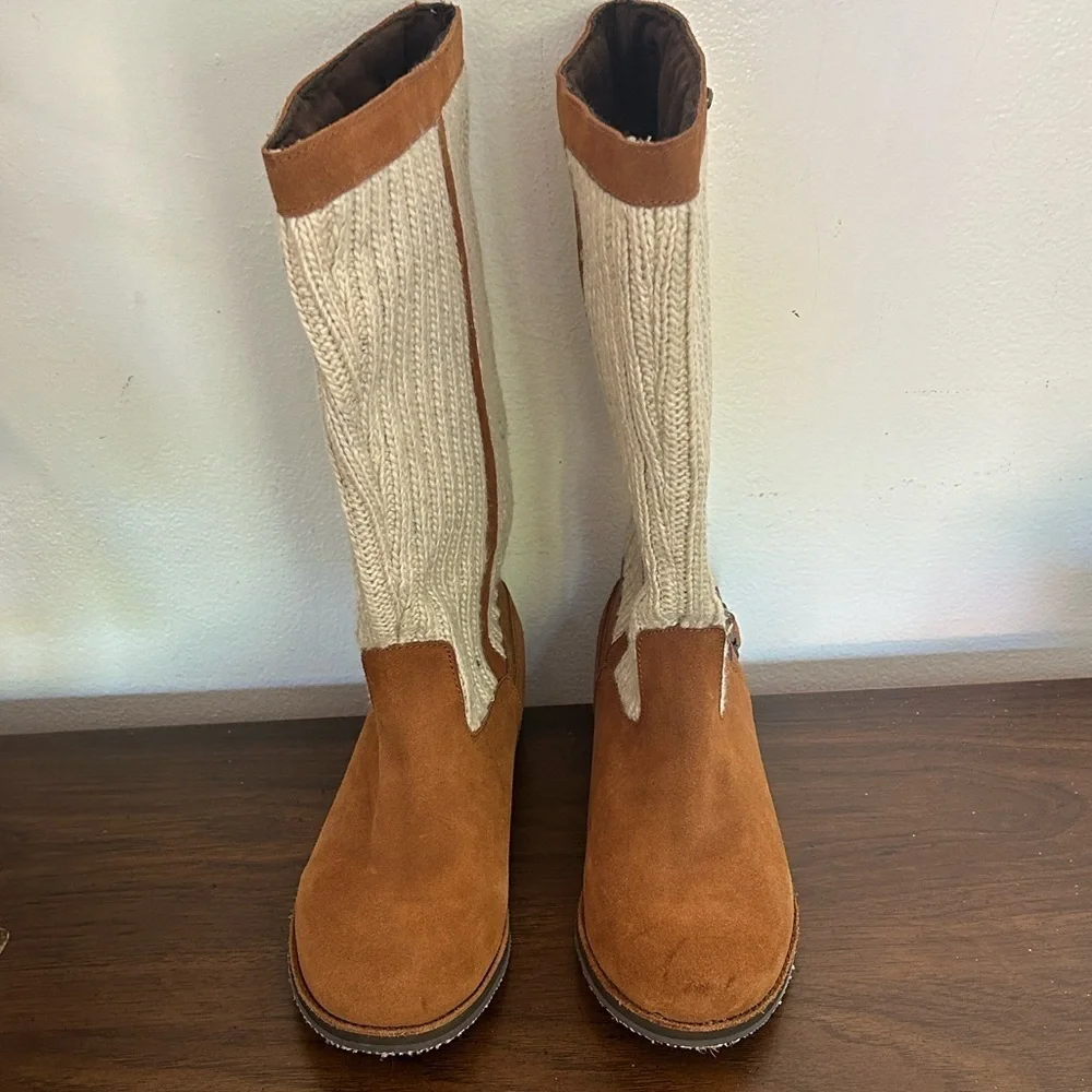 REEF Autumn Star Boots Women’s 8 Winter Tan Brown Cream New warm Tall